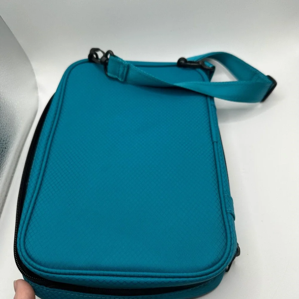 STM scribbles that matter Tech Organizer Crossbody Teal Blue Tablet Travel Case